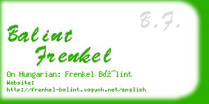 balint frenkel business card